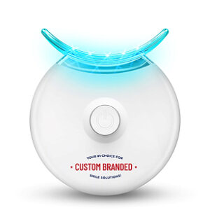 Here's an alt tag for the image: Custom branded teeth whitening device.
