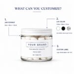 Close up clear jar with white lid
